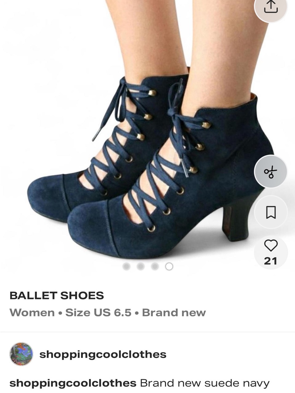 Women’s Navy Lace-Up Suede Ankle Boots
